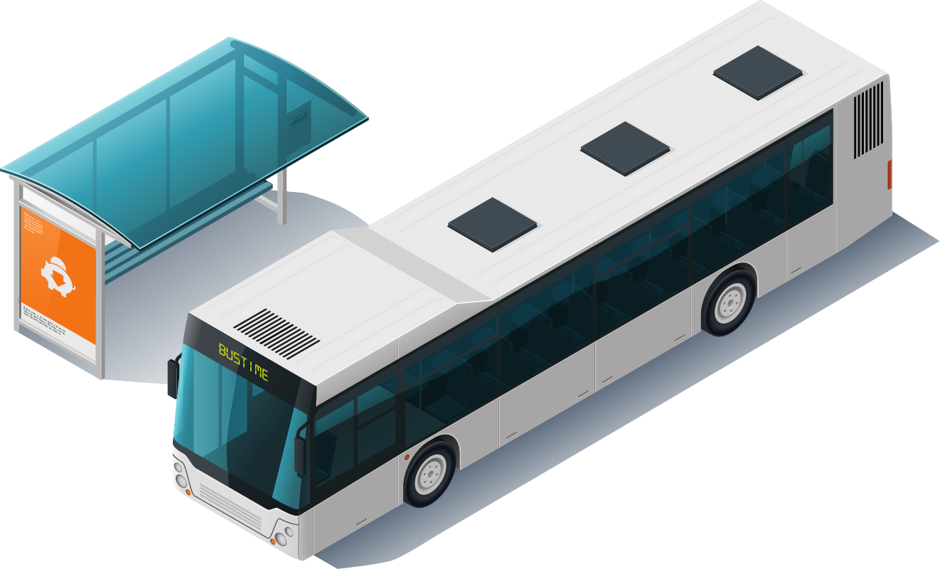 स्टॉप के पास बस