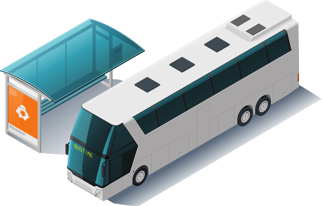 स्टॉप के पास बस